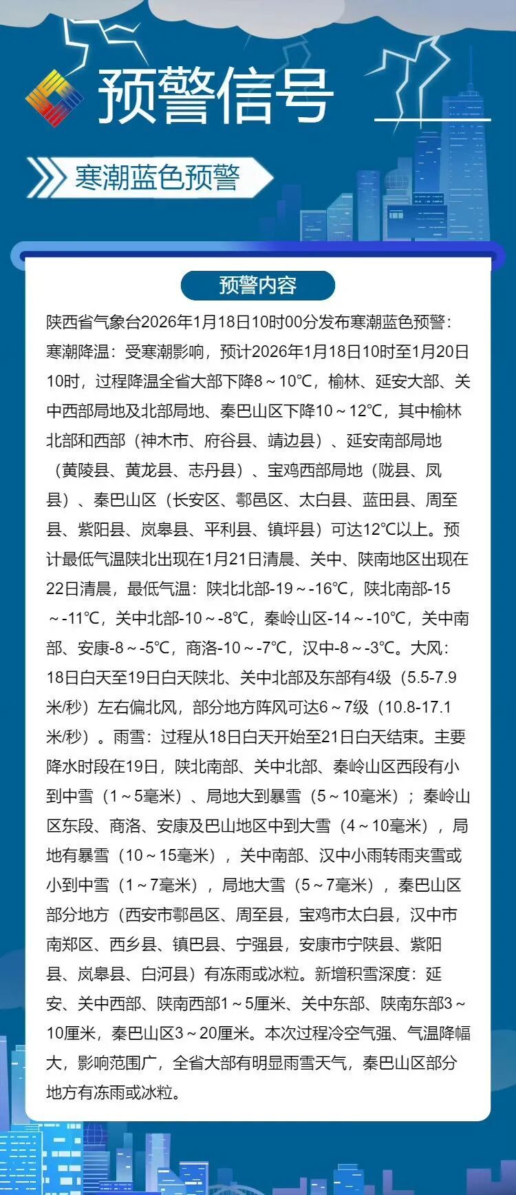 预警！寒潮、暴雪、冻雨！请注意安全防范