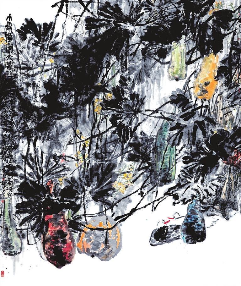 小康农家大丰时 (中国画) 张宪文