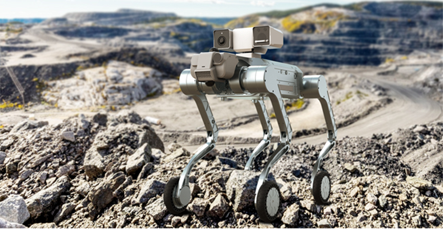 优宝特的机器狗在矿山巡检