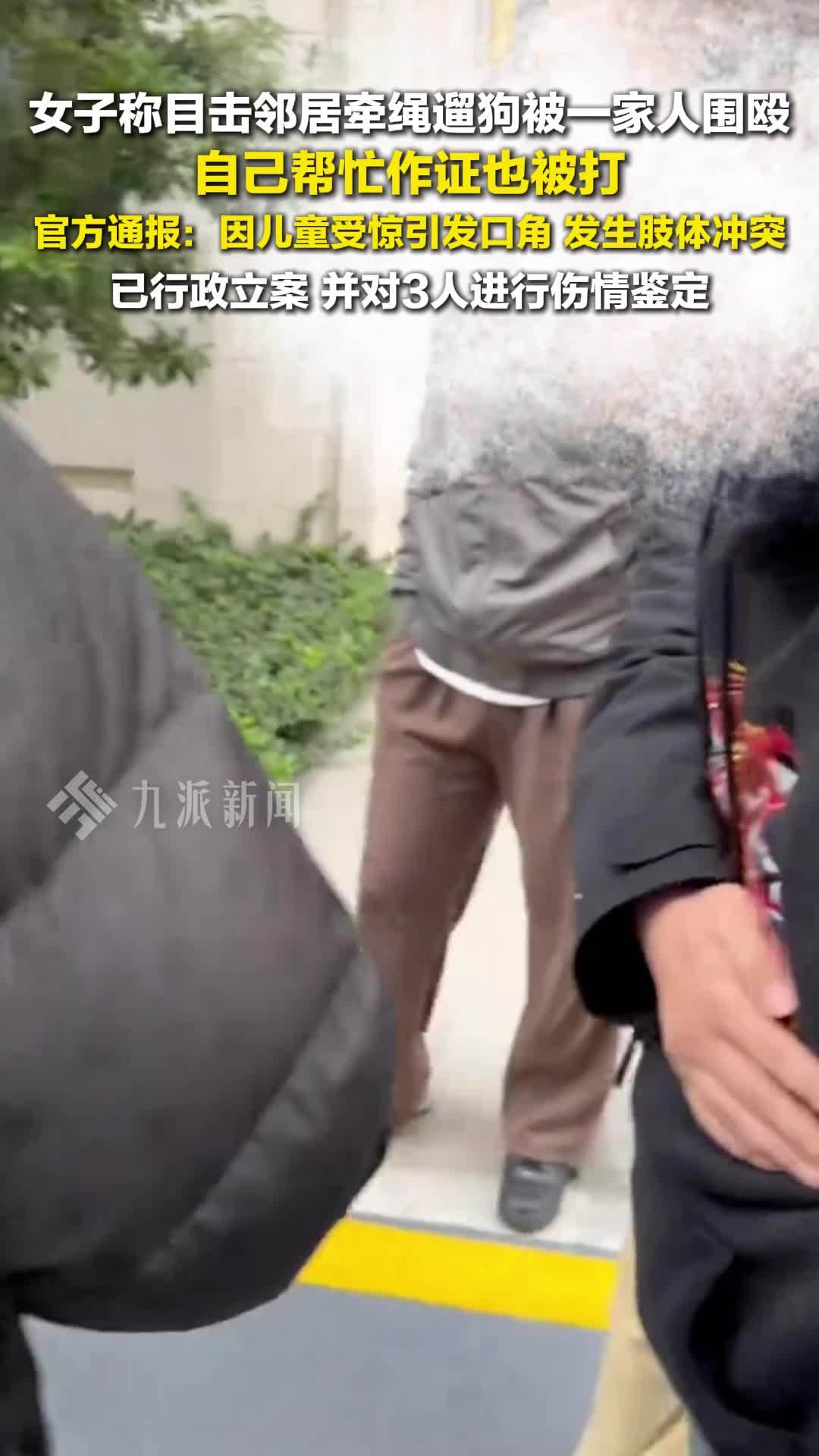 官方通报女子帮遛狗女孩作证被打：因儿童受惊引发口角