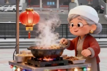 吉林家乡美食召唤游子回家过年——长春鸡汤豆腐串。