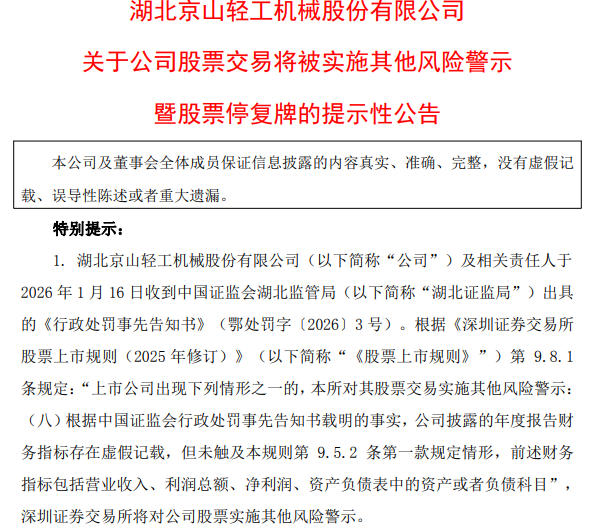 子公司财务造假 虚增利润坐实！湖北一上市公司被罚1280万