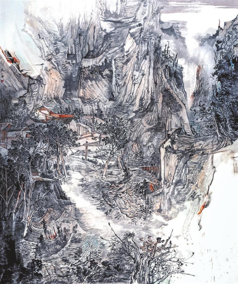 叠云长风秋山碧 (中国画) 史小强