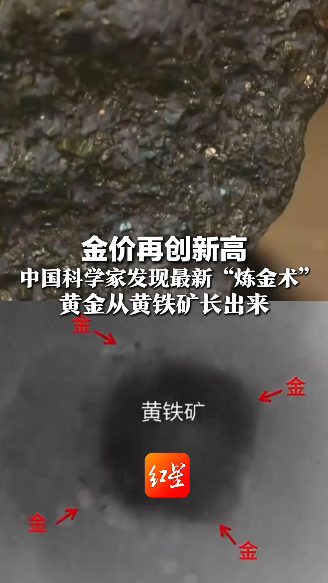 金价再创新高 中国科学家发现最新“炼金术”黄金从黄铁矿长出来  未来废矿石提金或成现实