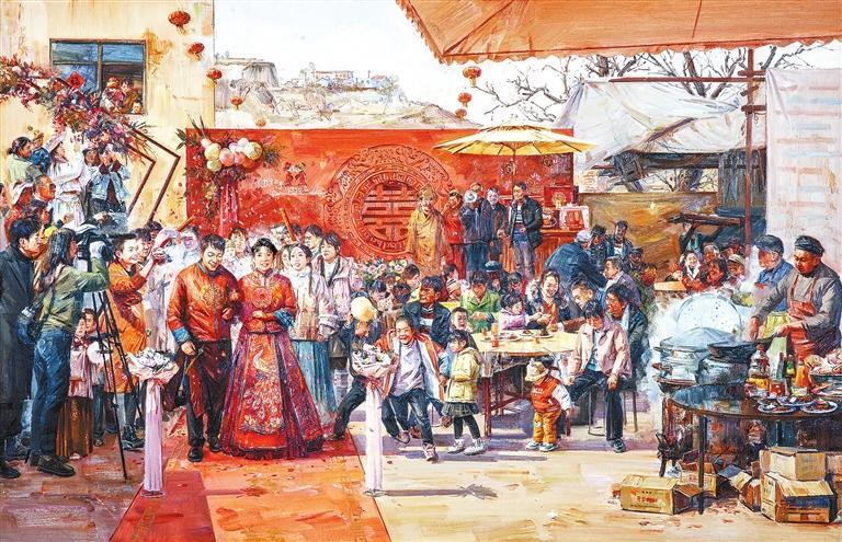 成纪二月喜盈门 (油画) 蔡晓斌