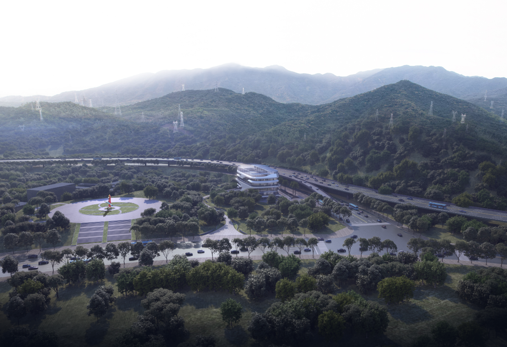 深圳市大亚湾核应急中心洗消站远景效果图