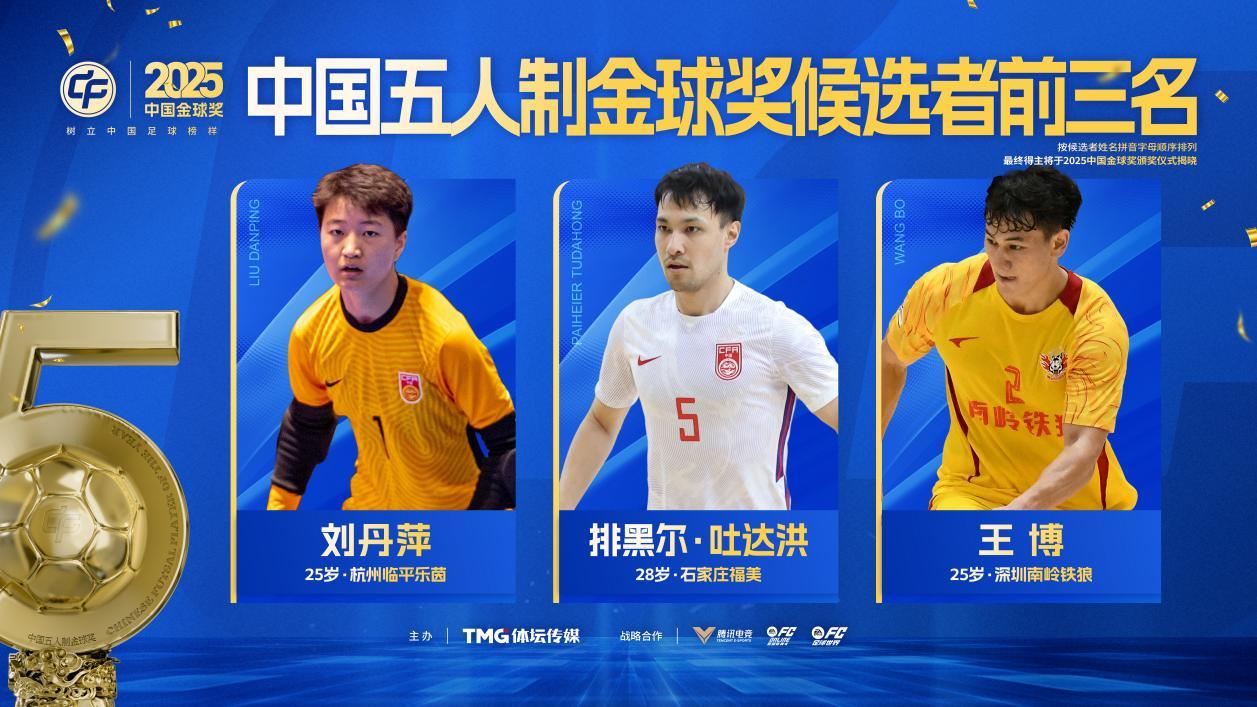 2025中国金球奖各奖项前三名揭晓：U23国足两人入围