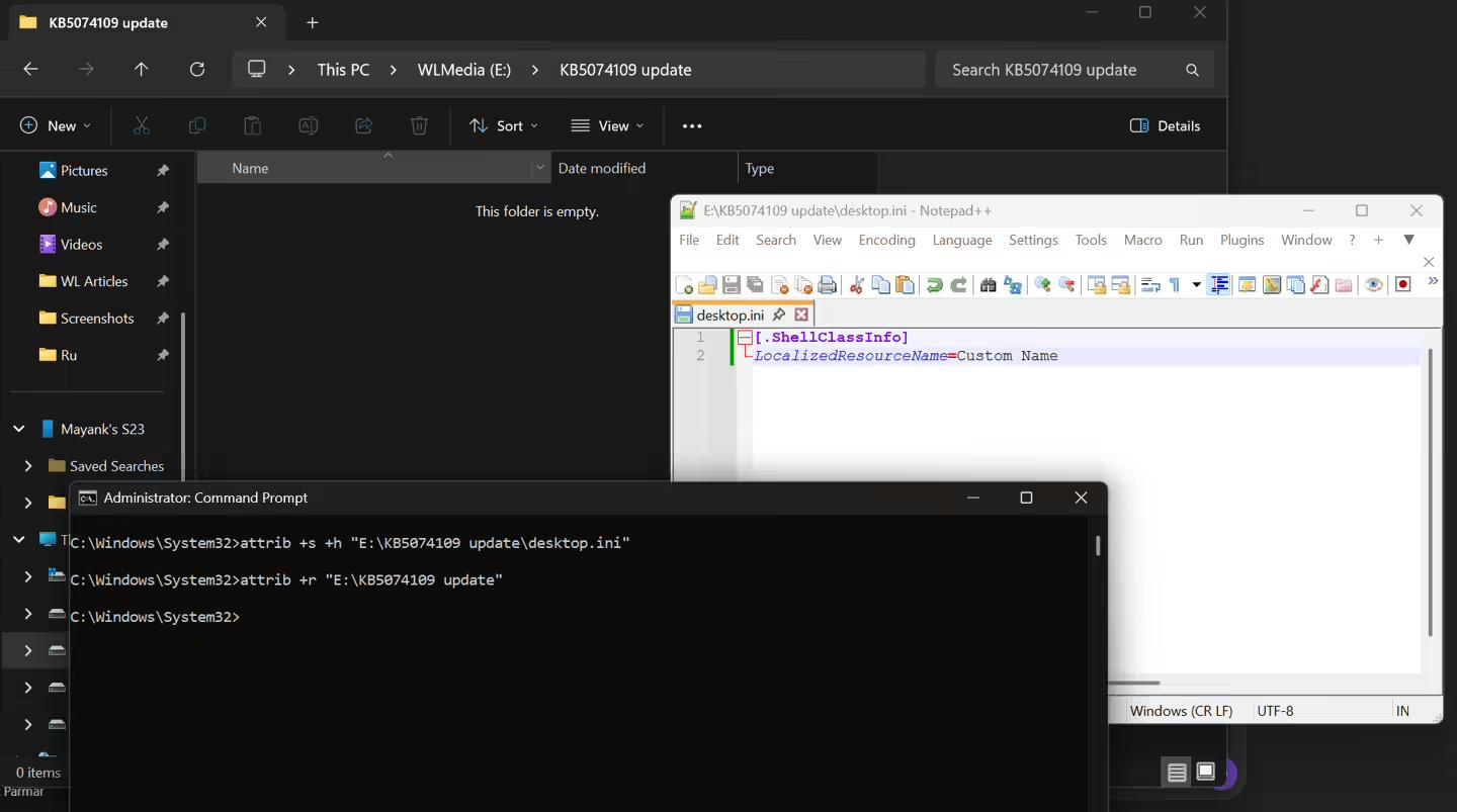 desktop.ini not working in Windows 11