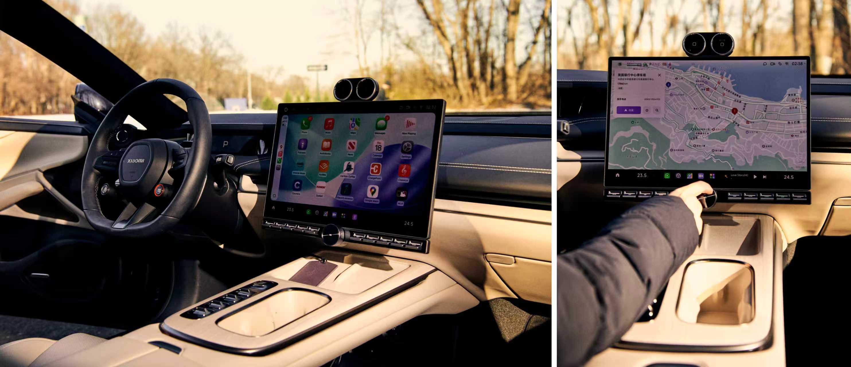 SU7 Max的16.1英寸大屏支持CarPlay