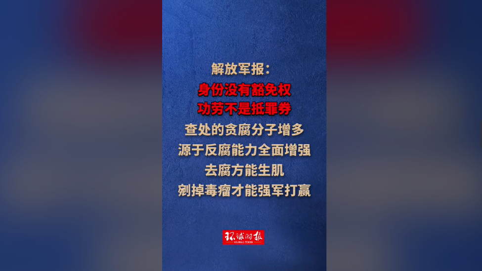 解放军报：身份没有豁免权，功劳不是抵罪券