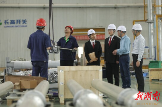 （2025年3月26日，省高级人民法院三级高级法官刘雅静走访长高电新科技股份公司。）