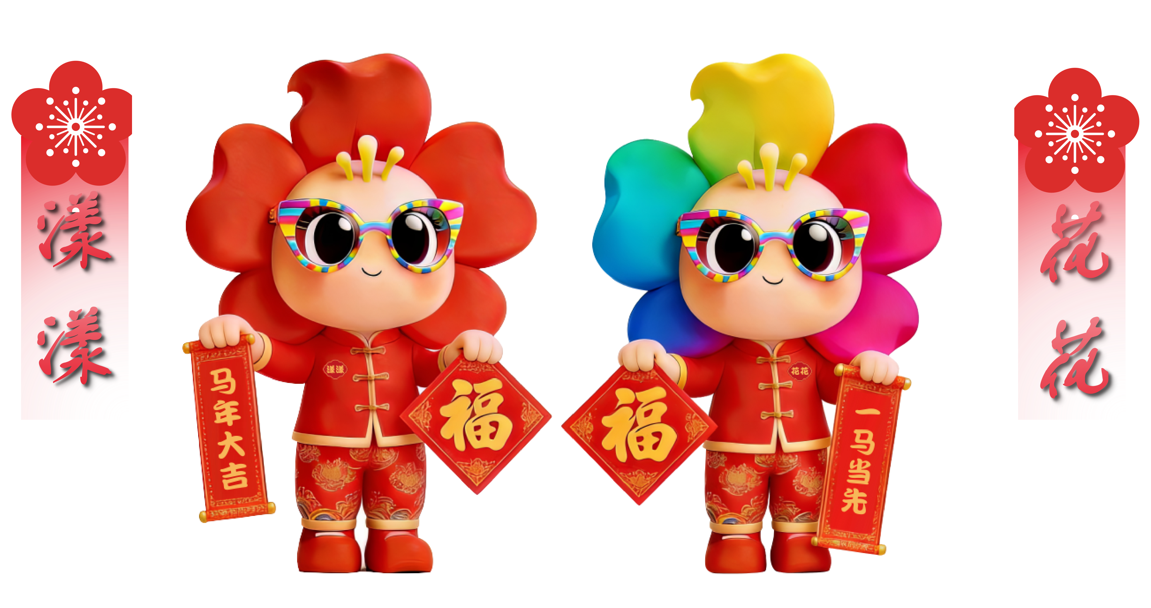 2026南昌迎春花市吉祥物“花花”和“漾漾”。南昌市委宣传部 供图