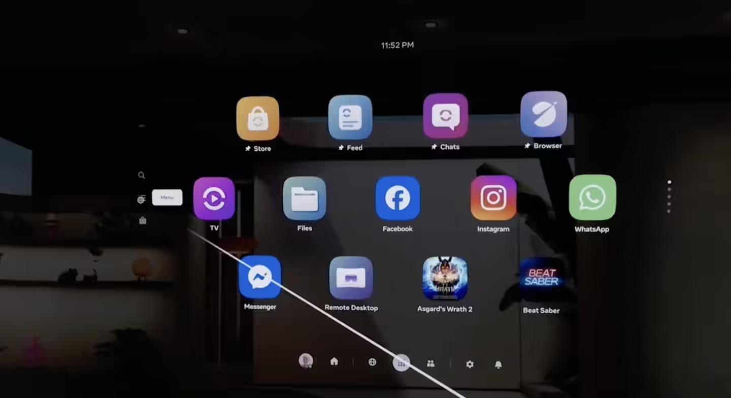 ▲ Meta 在 Connect 2025 开发者主题演讲中展示的新版 UI 界面