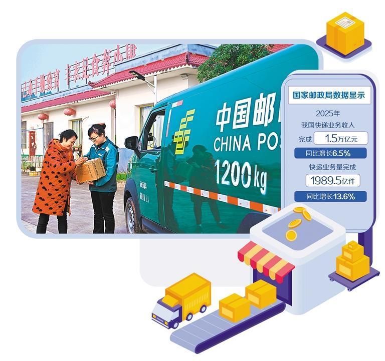 在四川省眉山市仁寿县珠嘉镇三溪社区，快递员上门投送包裹。潘帅　摄（新华社发）