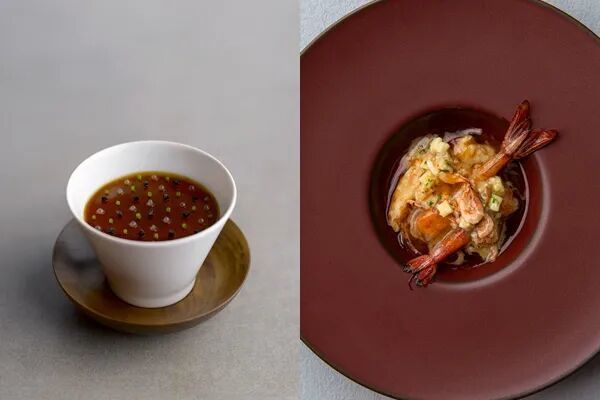 △左图为Restaurant Andre招牌菜Memory 1997黑松露鸭肝暖冻,右图为Raw餐厅的Les Crozets