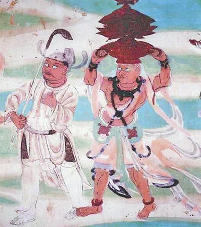 莫高窟壁画　执球杖