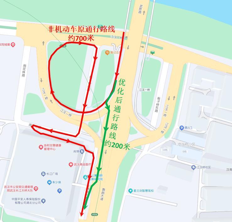 武汉长江大桥非机动车道延伸了!慢行交通这样“连片成网”