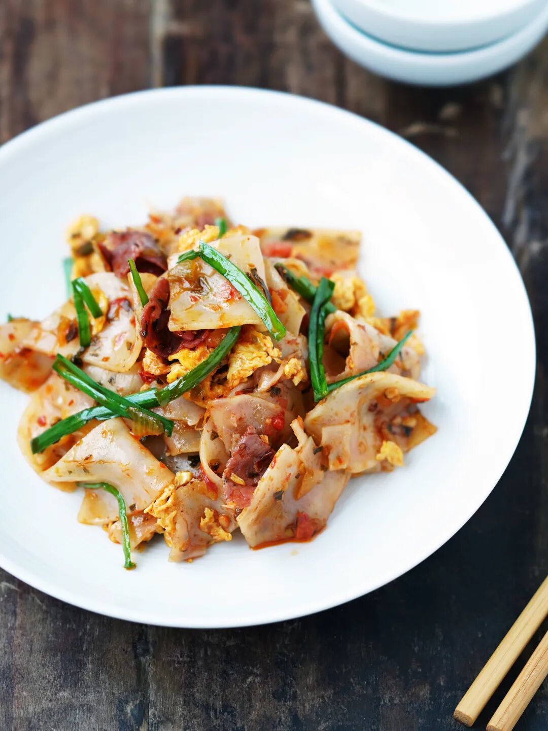 △腾冲大救驾 Sautéed Rice Cake with Egg, Pickles & Chilies