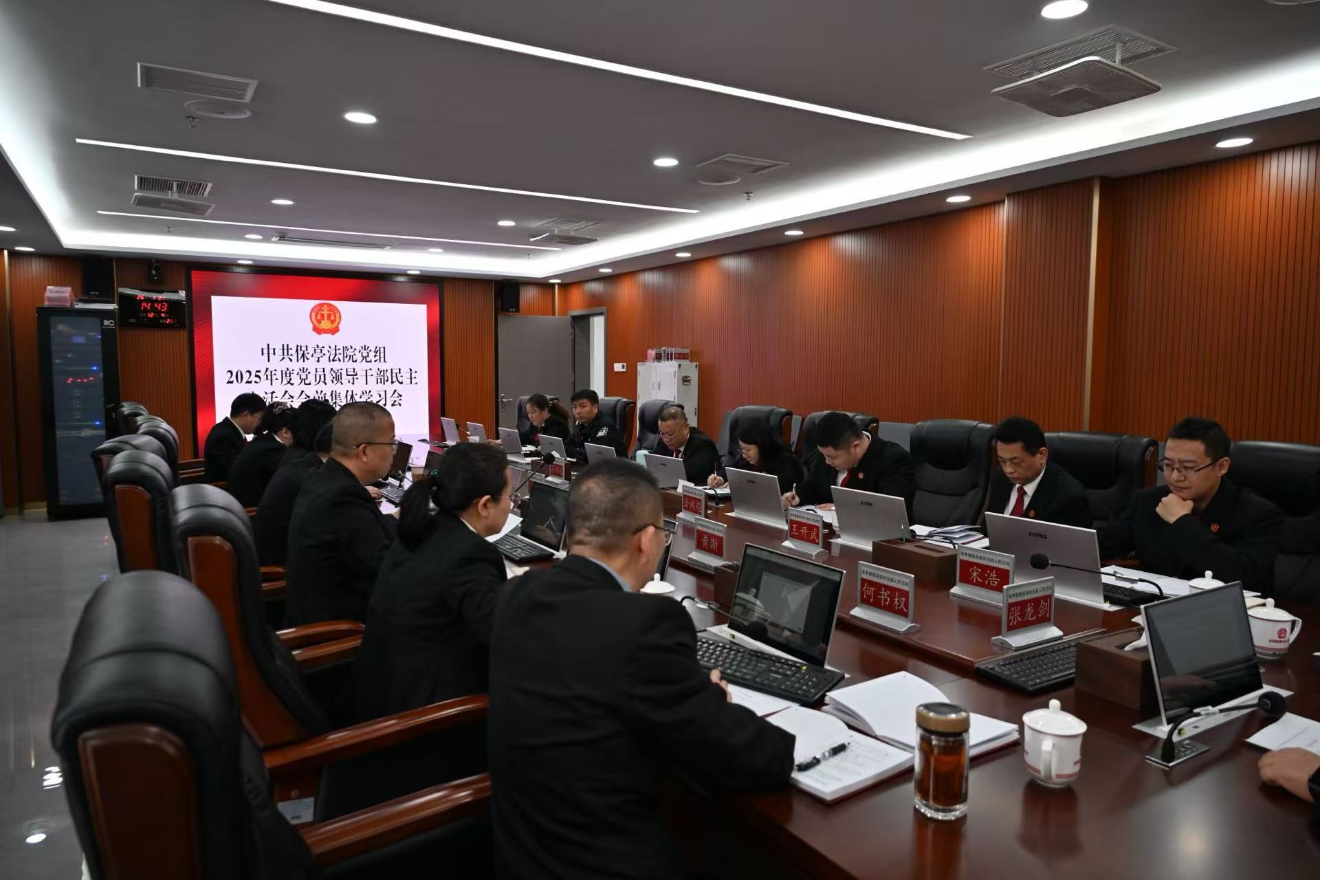 保亭法院召开2025年度民主生活会会前 集中学习会