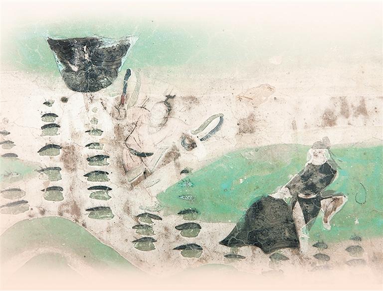 莫高窟第61窟壁画　举钟