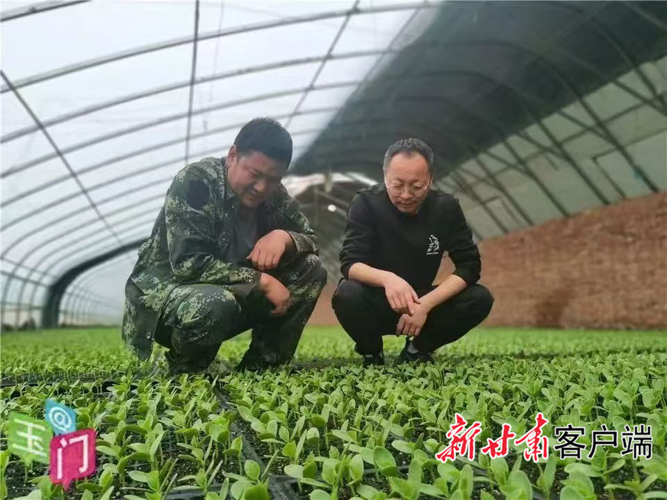 马全成（左）带领群众走上致富路　图片由受访者提供
