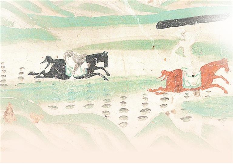 莫高窟第61窟壁画　“举铁排”