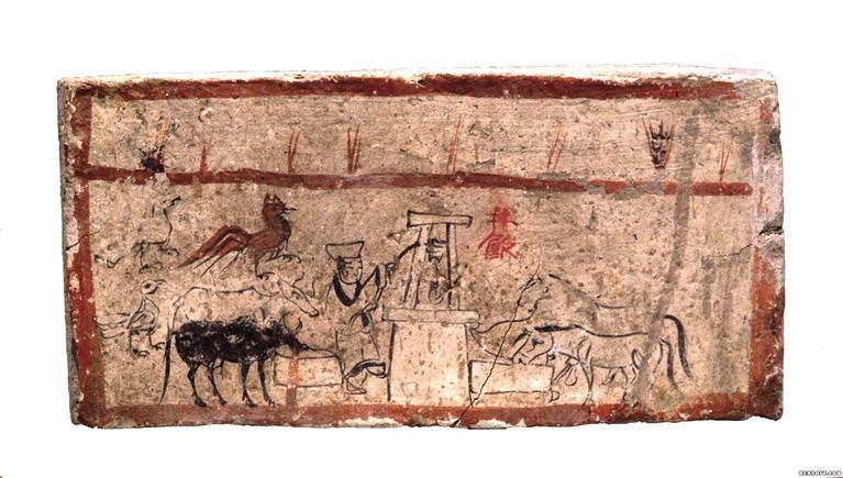 嘉峪关果园新城魏晋十六国墓出土的“井饮”彩绘壁画砖