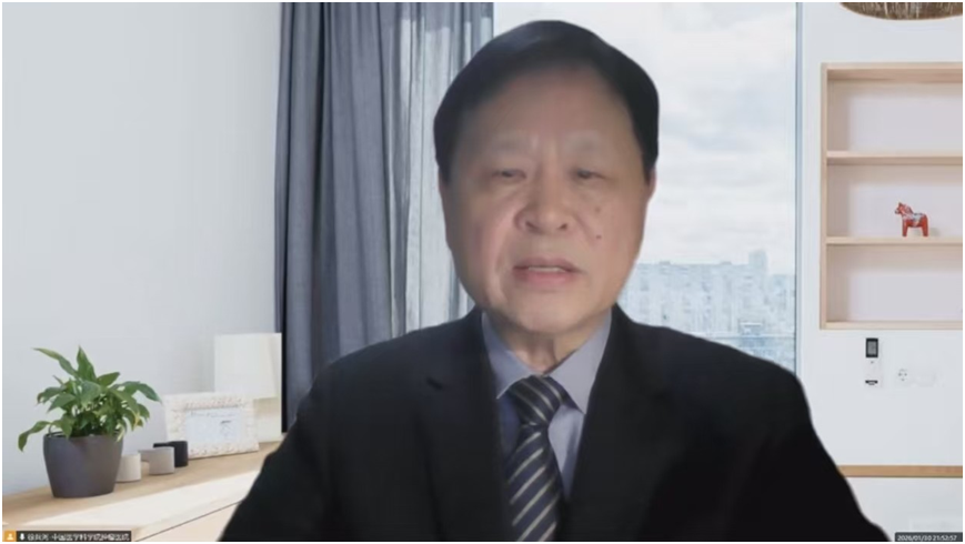 图为中国工程院院士、中国医学科学院肿瘤医院内科主任医师徐兵河发表视频致辞。（主办方供图）