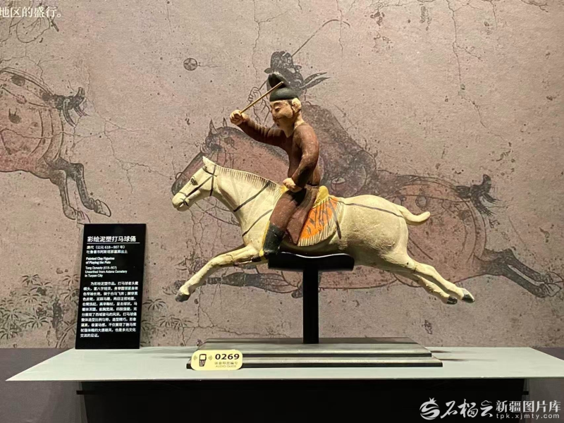 新疆博物馆陈列的打马球俑。石榴云/新疆日报记者 赵梅摄