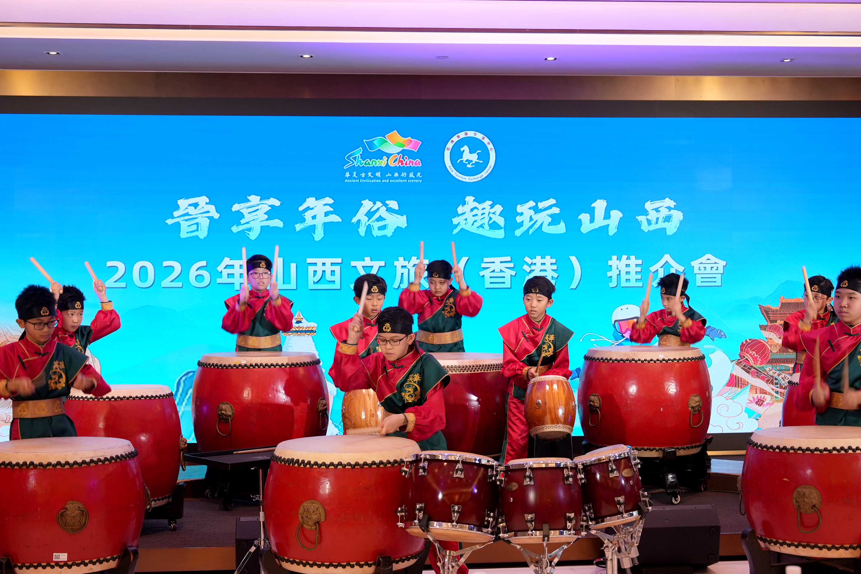 香港学生表演绛州鼓乐