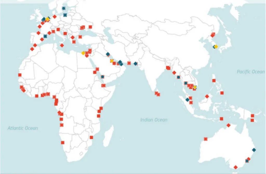 ▎中国在海外投资的港口分布。消息源:IADN NEWS