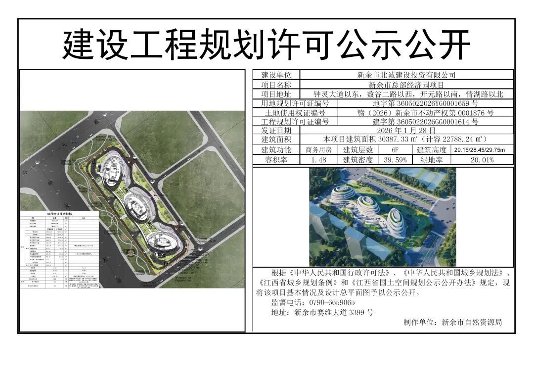 总投资约2.04亿元 新余高铁新区将建总部经济园