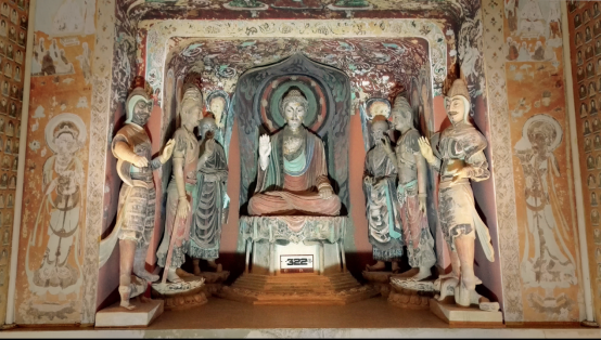 杜永卫临摹的莫高窟第322窟初唐彩塑一铺