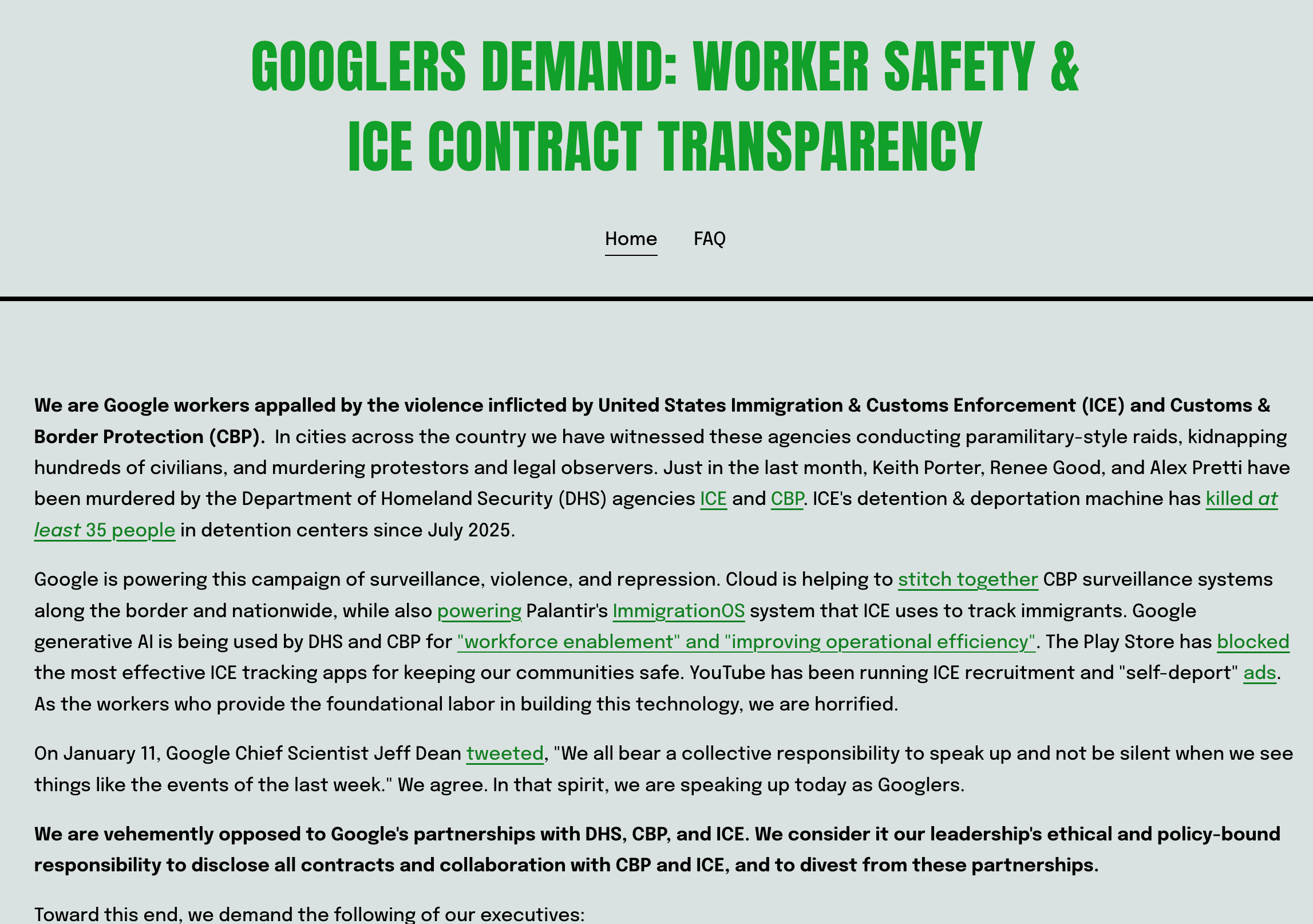 谷歌员工的请愿书