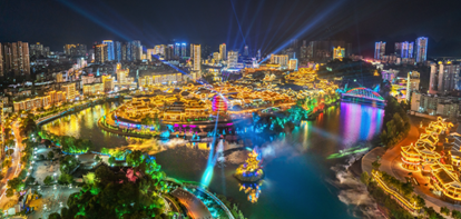 贵州铜仁夜景航拍