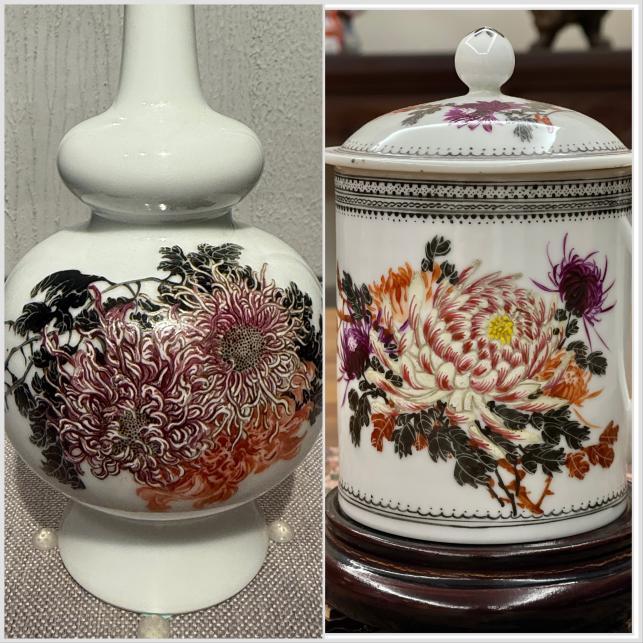 可能是“青花大王”唯一建国后粉彩？——一件无款菊花杯的举证