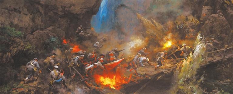 《智夺腊子口》(油画)李武 晏阳