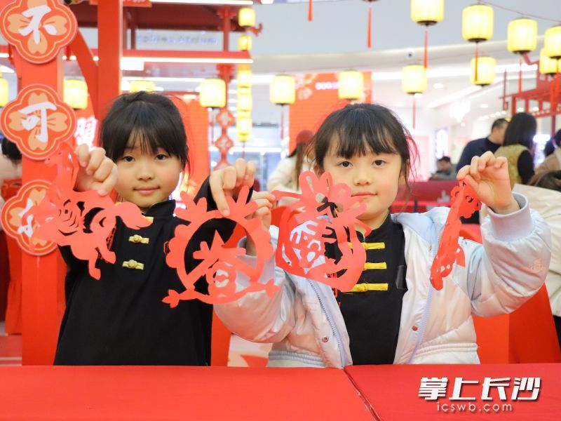 步步高梅溪新天地万人非遗剪纸活动吸引众多市民。通讯员 傅斯威 供图