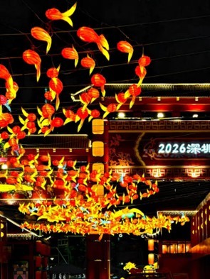 千鱼引福，梦幻灯河!  2026深圳罗湖爱国路迎春花市祥瑞启幕