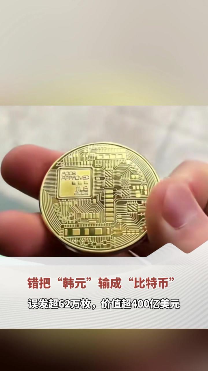 把“韩元”错输成了“比特币”，韩国交易所误发62万枚比特币，价值超400亿美元！用户收到后马上砸盘、变现、提钱跑路