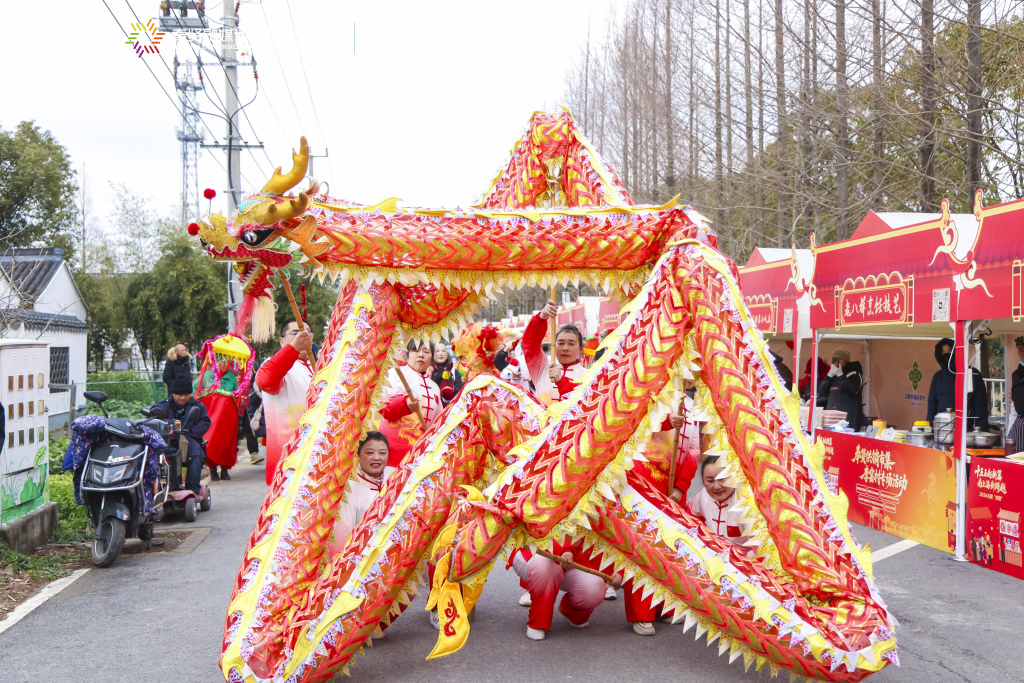 舞龙舞狮、蚌壳、摇船、花轿等民俗行街表演