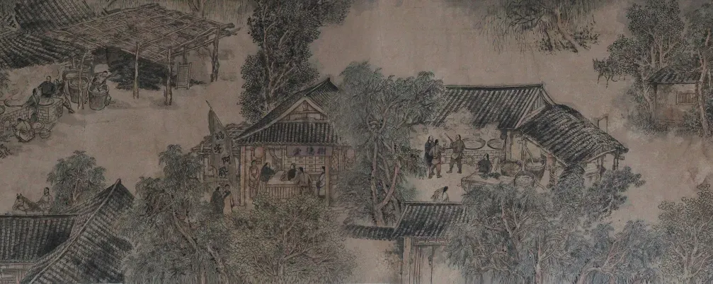 明末清初东阿镇熬胶作坊盛景图