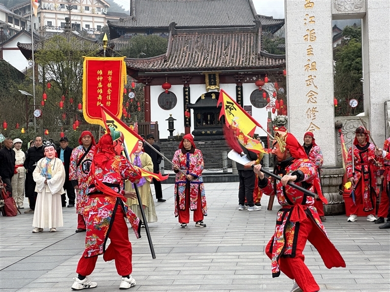 萍乡武功山景区：民俗迎春（图）