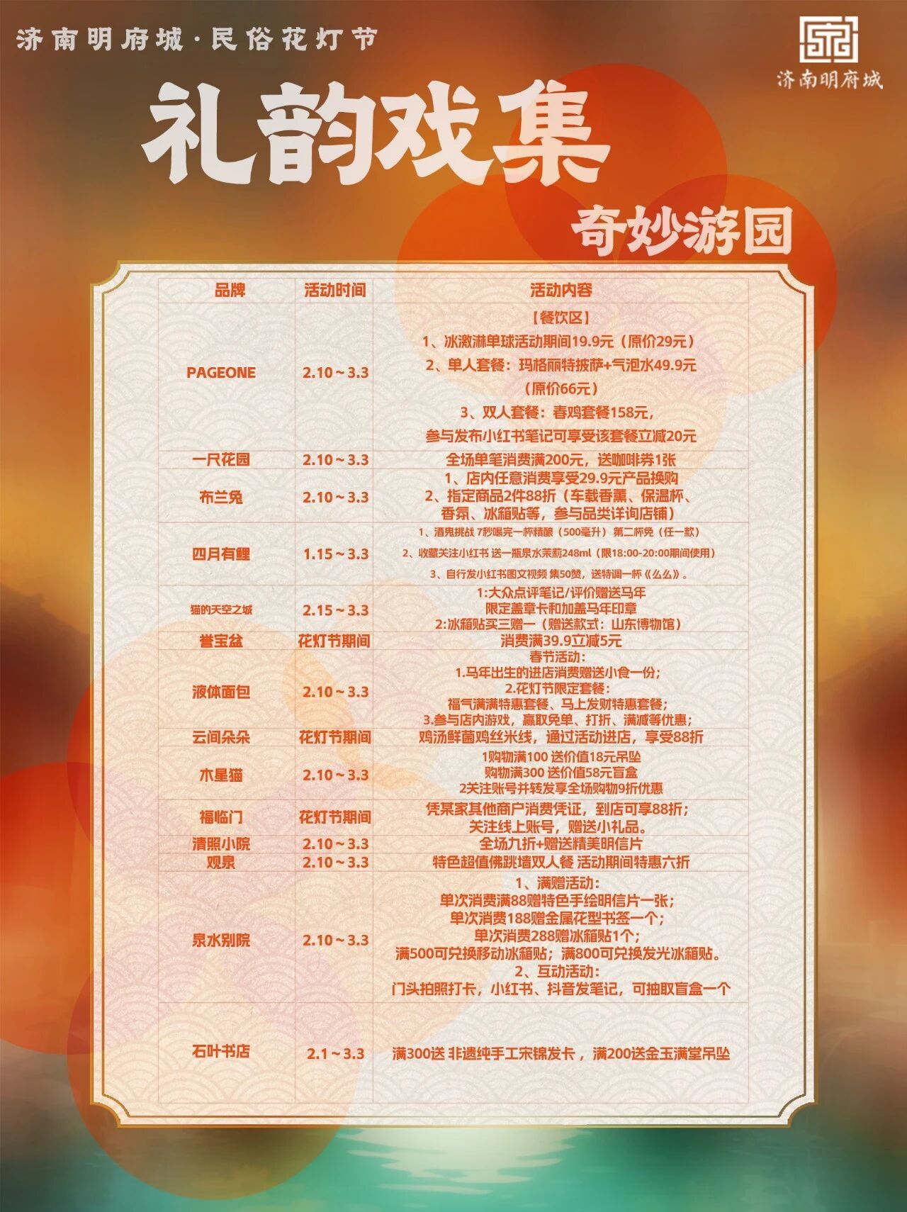 春节游泉城，夜赏明府城！济南新春NPC巡演地图及游玩攻略出炉