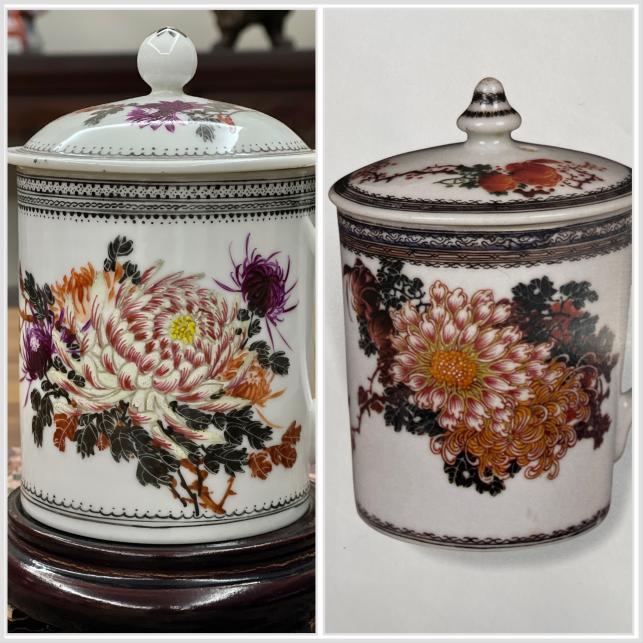 可能是“青花大王”唯一建国后粉彩？——一件无款菊花杯的举证