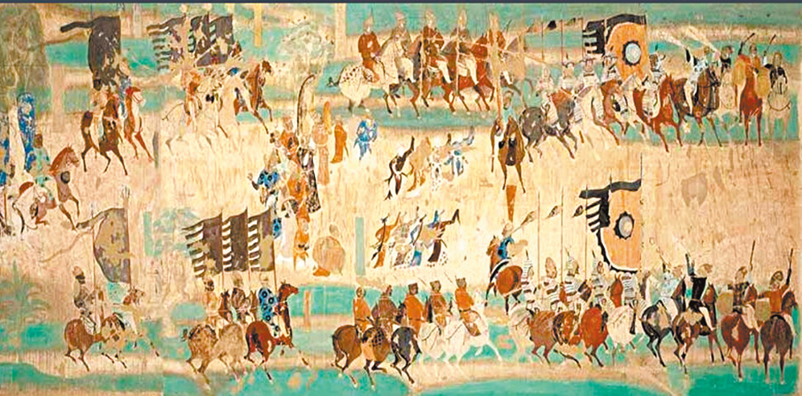 ●莫高窟第156窟壁畫《張議潮統軍出行圖》 作者供圖