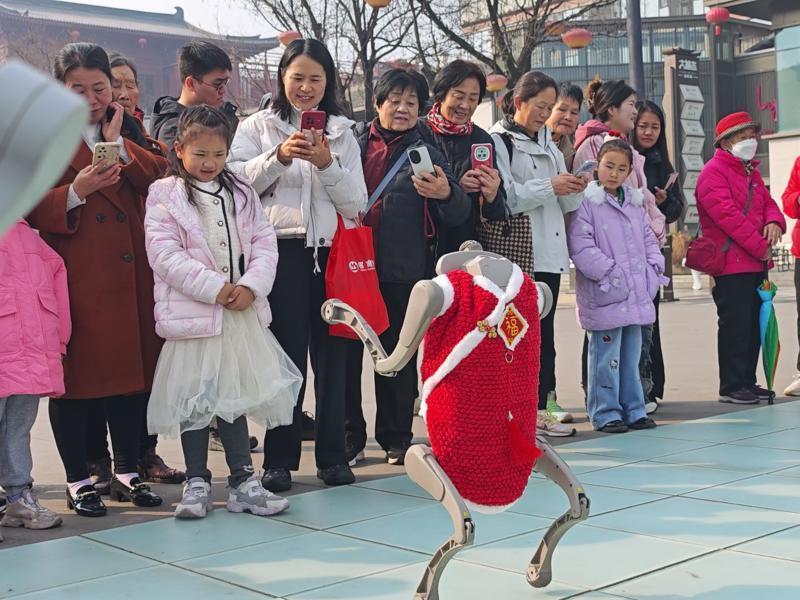大唐不夜城里“机器人天团”贺岁 科技与盛唐烟火撞出别样年味儿