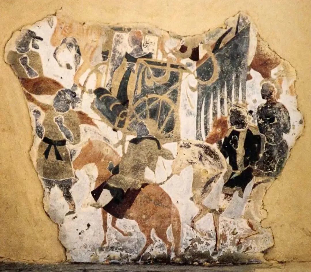 麦积山车马出行壁画