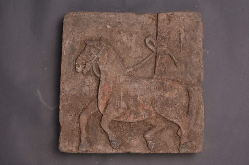 拴马彩绘画像砖