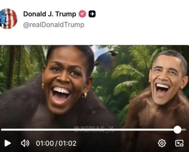被特朗普恶搞成猿猴,奥巴马首度回应